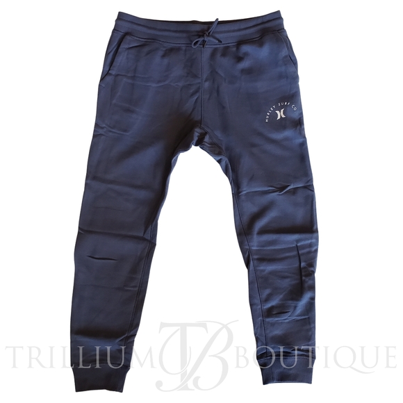 Hurley Fleece Joggers Sweatpants Men XXL Blue Slim Fit Soft Fleece Mid-Weight - Picture 2 of 3